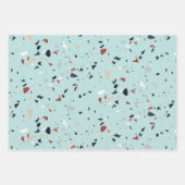 抽象芸術モダンミッドセンチュリーテラゾパターン ラッピングペーパーシート (正面)