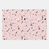 抽象芸術モダンミッドセンチュリーテラゾパターン ラッピングペーパーシート (正面2)