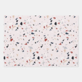 抽象芸術モダンミッドセンチュリーテラゾパターン ラッピングペーパーシート (正面3)