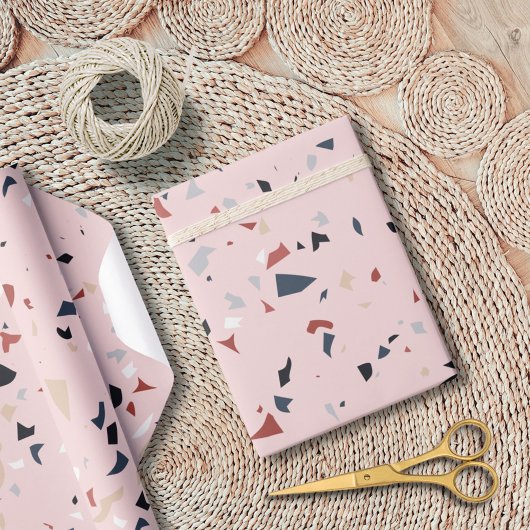 抽象芸術モダンミッドセンチュリーテラゾパターン ラッピングペーパー