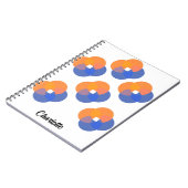 抽象芸術モダンミニマリストサークルオレンジブルー ノートブック (左側)