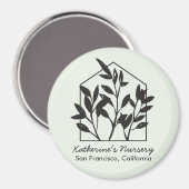 抽象芸術モダンミニマリストブラックハウスプラント マグネット (正面/裏面)