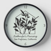 抽象芸術モダンミニマリストブラックハウスプラント 壁時計 (正面)