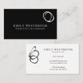 抽象芸術モダンミニマリストブラックプロフェッショナル 名刺 (正面/裏面)