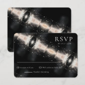 抽象芸術モダンミニマリスト結婚式RSVPカード 招待状 (正面/裏面)