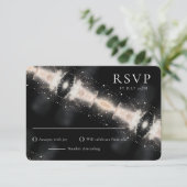 抽象芸術モダンミニマリスト結婚式RSVPカード 招待状 (スタンド正面)