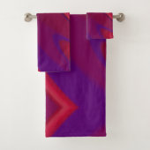 抽象芸術モダンミニマリスト赤紫スワール バスタオルセット (インサイチュ)