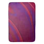 抽象芸術モダンミニマリスト赤紫スワール バスマット (正面縦)