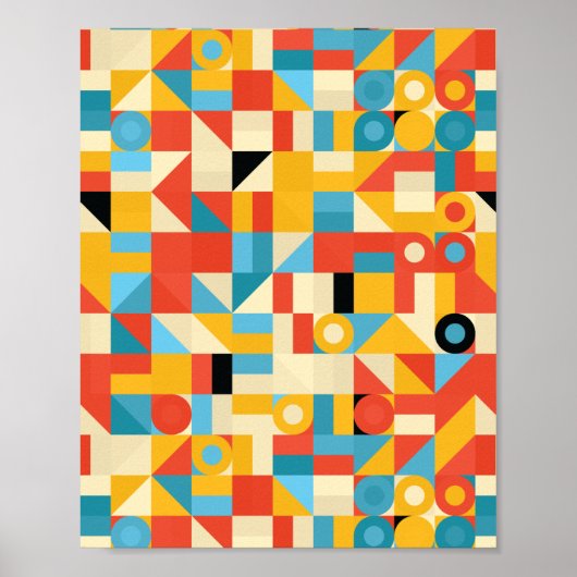 抽象芸術モダンミニマル円三角形 ポスター (正面)