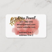 抽象芸術モダンミニマル水色テラコッタ 名刺 (裏面)