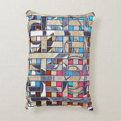 抽象芸術モダンミニマル画風景画 アクセントクッション (裏面(縦))