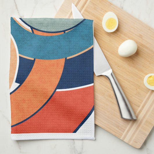 抽象芸術モダンミニマル画風景画 キッチンタオル (四つ折り)