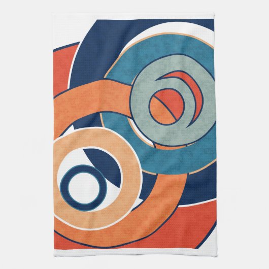 抽象芸術モダンミニマル画風景画 キッチンタオル (縦)