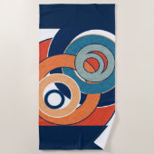 抽象芸術モダンミニマル画風景画 ビーチタオル (正面)