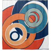 抽象芸術モダンミニマル造形図形 シャワーカーテン (正面)