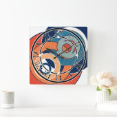 抽象芸術モダンミニマル造形図形 スクエア壁時計 (ホーム)