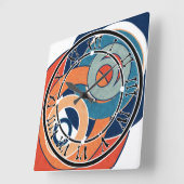 抽象芸術モダンミニマル造形図形 スクエア壁時計 (傾斜)