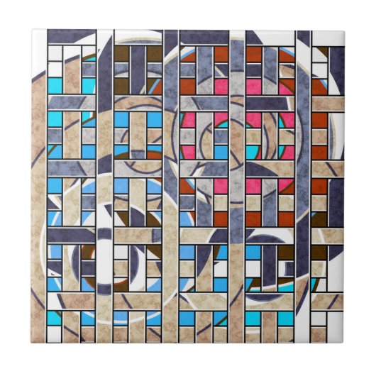 抽象芸術モダンミニマル造形図形 タイル (正面)