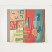 抽象芸術モダンミニマル造形図形 タペストリー (正面(横))