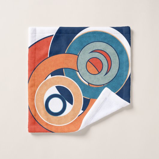 抽象芸術モダンミニマル造形図形 バスタオルセット (ウォッシュタオル)