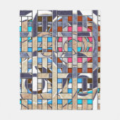 抽象芸術モダンミニマル造形図形 フリースブランケット (正面)