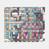 抽象芸術モダンミニマル造形図形 フリースブランケット (正面(横))