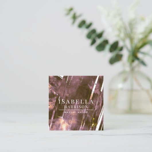 抽象芸術モダンメイクアップアーティストコーヒー スクエア名刺 (スタンド正面)