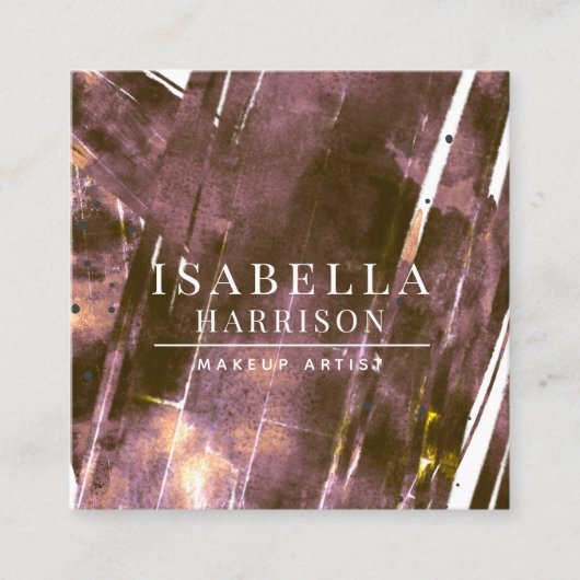 抽象芸術モダンメイクアップアーティストコーヒー スクエア名刺 (正面)