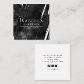 抽象芸術モダンメイクアップアーティストブラック スクエア名刺 (正面/裏面)
