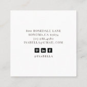 抽象芸術モダンメイクアップアーティストブラック スクエア名刺 (裏面)