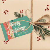 抽象芸術モダンメリーパーソナライズされたクリスマス ギフトタグ