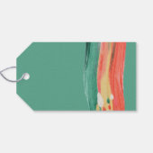 抽象芸術モダンメリーパーソナライズされたクリスマス ギフトタグ (裏面横)