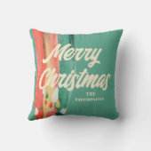 抽象芸術モダンメリーパーソナライズされたクリスマス クッション (裏面)