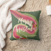 抽象芸術モダンメリーパーソナライズされたクリスマス クッション (ブランケット)