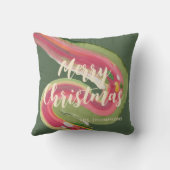 抽象芸術モダンメリーパーソナライズされたクリスマス クッション (裏面)