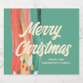 抽象芸術モダンメリーパーソナライズされたクリスマス ビールラベル (シングルラベル)