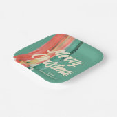 抽象芸術モダンメリーパーソナライズされたクリスマス ペーパープレート (傾斜あり)