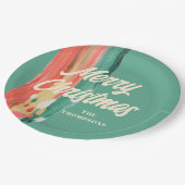 抽象芸術モダンメリーパーソナライズされたクリスマス ペーパープレート (アングル)