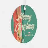 抽象芸術モダンメリーパーソナライズされたクリスマス メタルオーナメント (正面右)