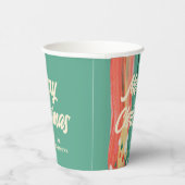 抽象芸術モダンメリーパーソナライズされたクリスマス 紙コップ (右)