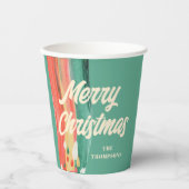 抽象芸術モダンメリーパーソナライズされたクリスマス 紙コップ (正面)