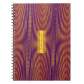 抽象芸術モダンモアレ効果パターン名前の追加 ノートブック (正面)
