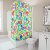 抽象芸術モダンモザイクタイルの明るいc シャワーカーテン (インサイチュ)