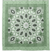 抽象芸術モダンモザイク万華鏡瓦パターン シャワーカーテン (正面)