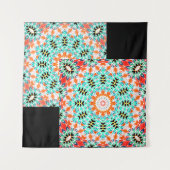 抽象芸術モダンモザイク万華鏡瓦パターン タペストリー (正面(横))