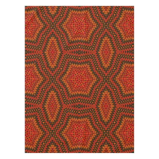 抽象芸術モダンモザイク万華鏡瓦パターン テーブルクロス (正面)