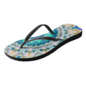 抽象芸術モダンモザイク万華鏡瓦パターン ビーチサンダル (アングル)