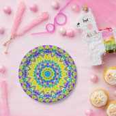 抽象芸術モダンモザイク万華鏡瓦パターン ペーパープレート (パーティー)