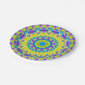 抽象芸術モダンモザイク万華鏡瓦パターン ペーパープレート (アングル)