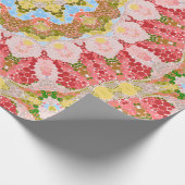 抽象芸術モダンモザイク万華鏡瓦パターン ラッピングペーパー (角)